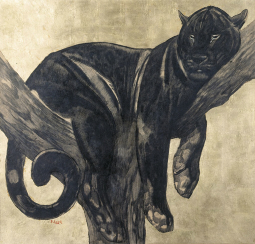 Vente par "Christie's Londres. Royaume-Uni." du 11/05/2000 - Slouching Black panther in a tree. 1930. (lot n°130)